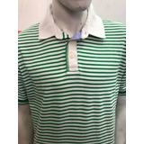 Chomba Pique Tommy Hilfiger Green/white Talle Extra Large