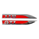 2 Emblemas Espadillas Gti Golf Polo Volkswagen Rojo Fender