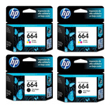 Kit Cartucho Hp 664 2x Color 2x Preto Original