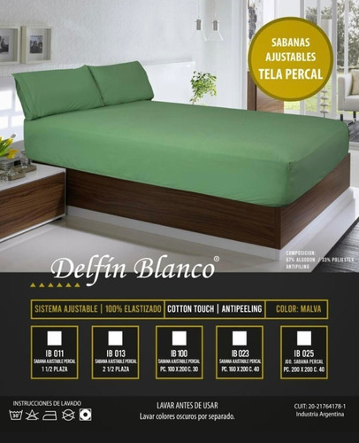 Sabana Ajustable 100% Elastizada Delfin Blanco Queen 160x200