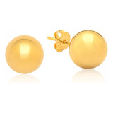 Aros Bolitas 10mm Hipoalérgicos Laminado En Oro 18k Cracco.