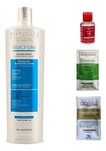 Kit Progressiva Select On Realinhamento Prohall 1l +brindes