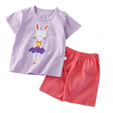 Pijama Niña Algodon Manga Corta Short Conejita Morada