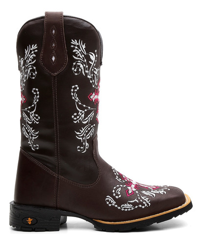 Bota Botina Texana Feminina Country Em Couro John Country