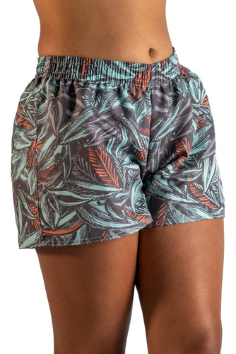 Kit Com 05 Shorts Estampado Feminino Adulto Extra Plus-size