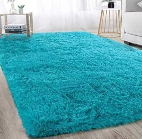 Alfombra Peludita 180x200 Para Decorar Tu Living Unicolor