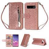 Funda Cartera Para Samsung Galaxy S10 Plus Rosa Dorado P - 2