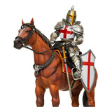 Cavaleiro Templario + Balius Cavalo Legions Mythic Medieval