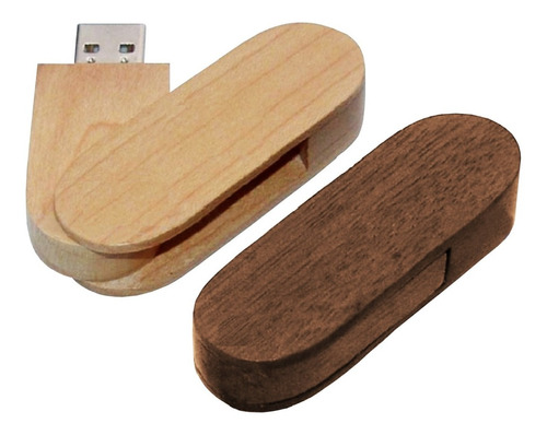 Memorias Usb 16gb Kit 5pz Giratorias De Madera Ld183