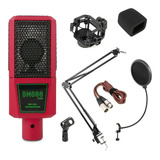 Microfone Condensador Bm800 Audio Bm-x2a Braço Pop Filter Sj