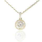 Pendant Roseta Diamantes Oro Amarillo - Free Watch