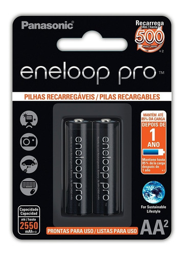 80 Pilhas Recarregáveis Eneloop Pro Aa