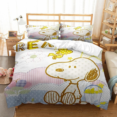 Juego De Cama Snoopy Con Funda De Edredón