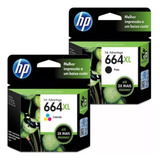 Kit Cartucho Hp 664xl Original F6v30ab Color  F6v31ab Black