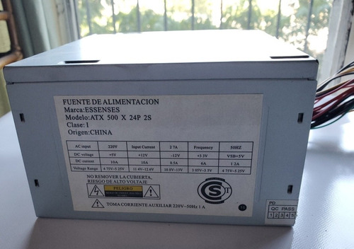 Fuente De Alimentación Essenses Atx 500 X 24p 2 S No Funcion