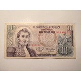 Billete 10 Pesos Oro. Agosto 7 De 1980. Perfecto Estado