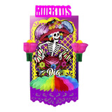 Decoración Papel Picado Altar Catrina Dia De Muertos 10 Pz