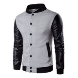 Chaqueta Béisbol Casual Guapo Slim Manga Larga