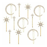 Pinzas De Pelo Estrella Y Luna, Vintage Con Strass, Pack De