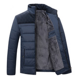 Chamarra Cuello Parkas Gruesa Felpa Para Hombre Inviernomoda