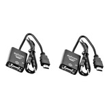 2x Adaptador Conversor Hdmi Para Vga Comp Raspberry Pi3 / Pc