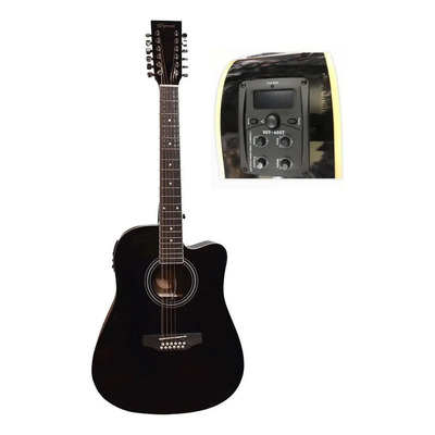 Guitarra Electroacústica Segovia SGC12BKA-NTA para diestros negra arce brillante | Meses sin interés