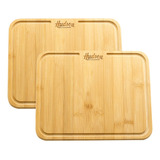 Set X2 Plato Tabla Asado Picada Rectangular Bambú Hudson Hsk