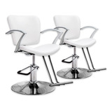 Sillón De Corte Silla Peluquería Barbería Baltimore Blanc X2