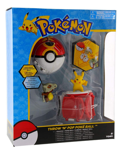 Juguete De Pokemon Throw N Pop Pokeball Pikachu Y Poke Ball/