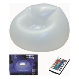 Puff Inflable Con Luces Led Y Control Remoto