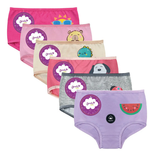 12 Pack Pantaleta Niña Donella Algodón Coquetas Durables | Envío gratis