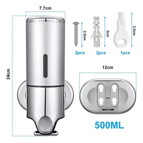 Dispensador Saboneteira Líquida Inox 500ml P/ Parede