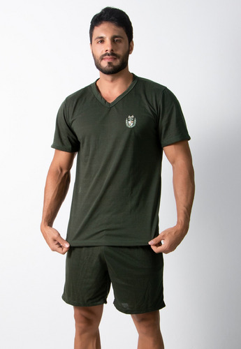 Kit 2 Pijama Masculino Adulto Curto Verão Manga Curta Short