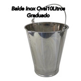 Balde De Leite Inox Ordenha Oval Graduado Reforçado Com Alça