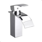 Torneira Banheiro Lavabo Cascata Bica Baixa Monocomando Inox