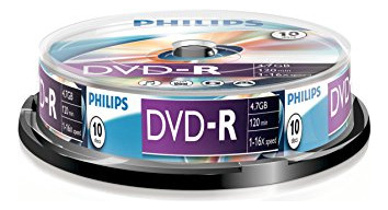 Dvd-r Philips Dm4s6b10f/17 4,7gb 16x Velocidade 10 Unidades