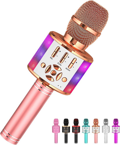 Amazmic Microfono Karaoke Bluetooth Led Recargable