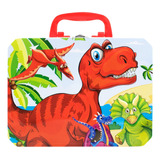 Lonchera Para Niños Escolar Metálica Dinosaurios