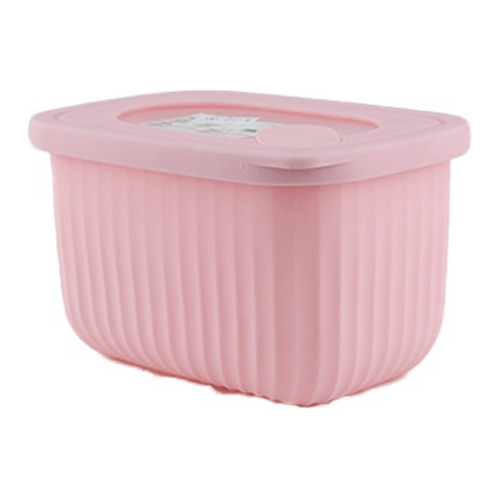 Ensaladera Bowl Rosa De 640ml  Recipiente Almacenamiento 