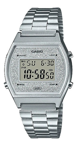 Reloj Casio B640wdg-7df Mujer Vintage 100% Original Color De La Correa Plata Color Del Bisel Plata Color Del Fondo Plata