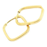 Brinco Argola Quadrada Fio Quadrado Em Ouro Amarelo 18k 750