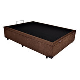 Cama Box Bau Casal 138x188 Reforçada Fabricação Própria Cor Suede Marrom