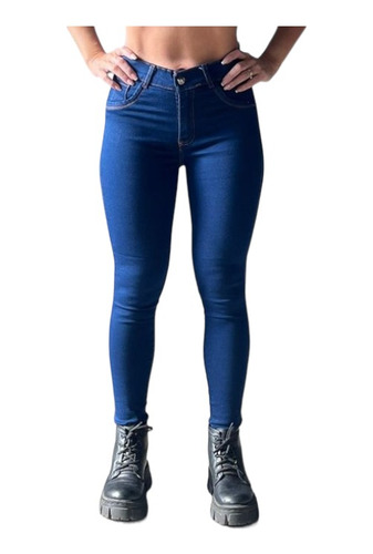 Pantalón Jeans Chupin Elastizado Tiro Alto Mujer