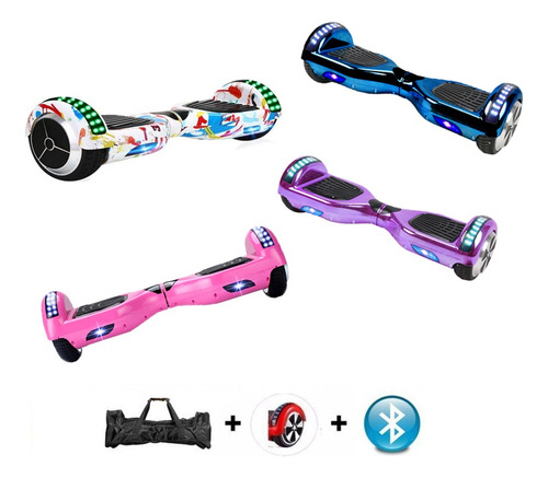 Skate Eletrico Semi Novo 6 Polegadas Bluetooth Led Criança