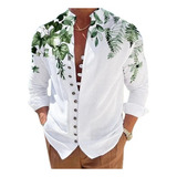 Top Casual Tipo Cárdigan Camisa Estampada En 3d Para Hombre