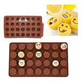 Molde Silicona Emojis Emoticones Cara Chocolate 28 Cavidades