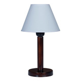 Velador Clasico Madera Pantalla 35cm Alto Led Carilux