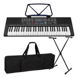 Kit Teclado Musical Estudante Iniciante 5/8 + Capa Suporte