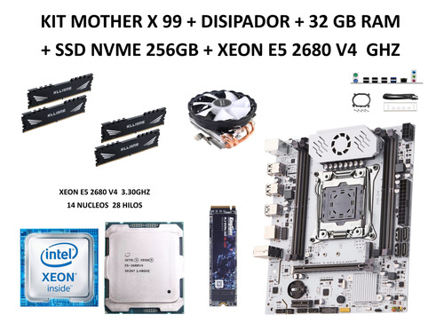 Kit Gamer Qiyida Vrm + Xeon 2680v4 3.3 + 32gbram + Disipador