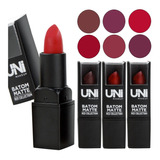 12 Batom Matte Uni Makeup Red Collection Atacado Revenda